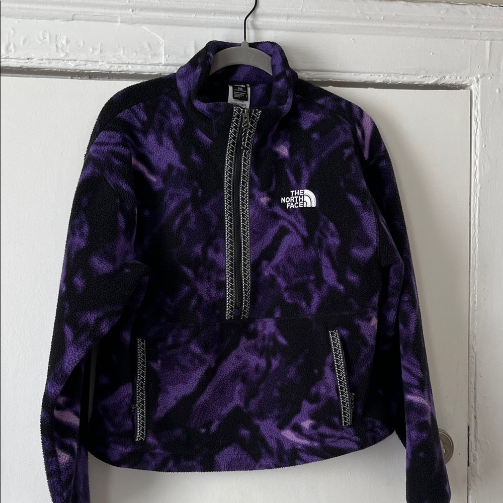 The North Face Black and Purple Fleece Jacket